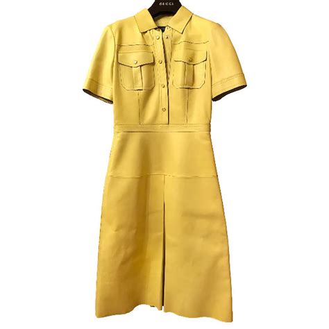 gucci leather dress yellow|Gucci leather jackets for men.